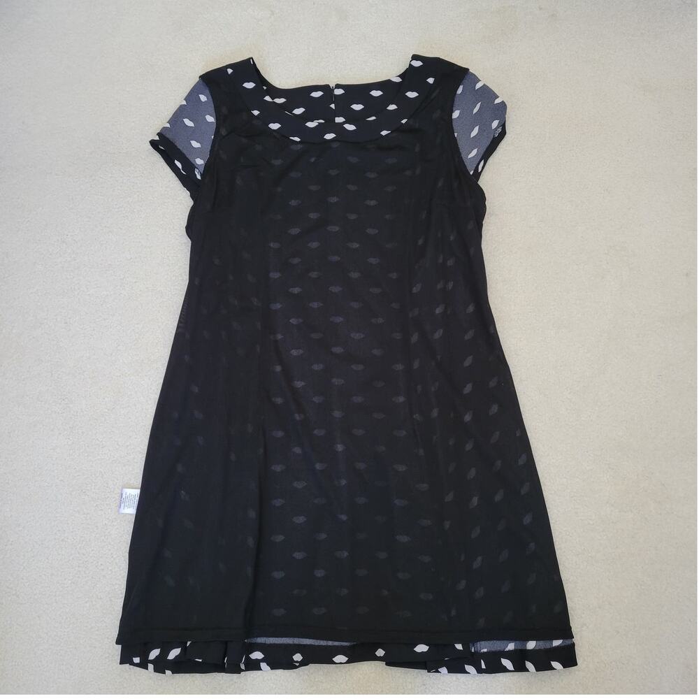 Maison Jules Cute XXL Fit & Flare Dress Scoop Neck Bust Darts Lined Cap Sleeves - Picture 9 of 16